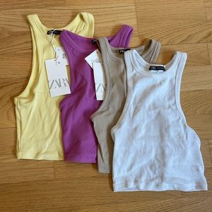 Zara - 4 Cropped Tank Tops